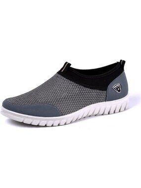 🆕Men's Grey Breathable Casual Loafers Mesh Summer Lightweight Slip-on Shoes